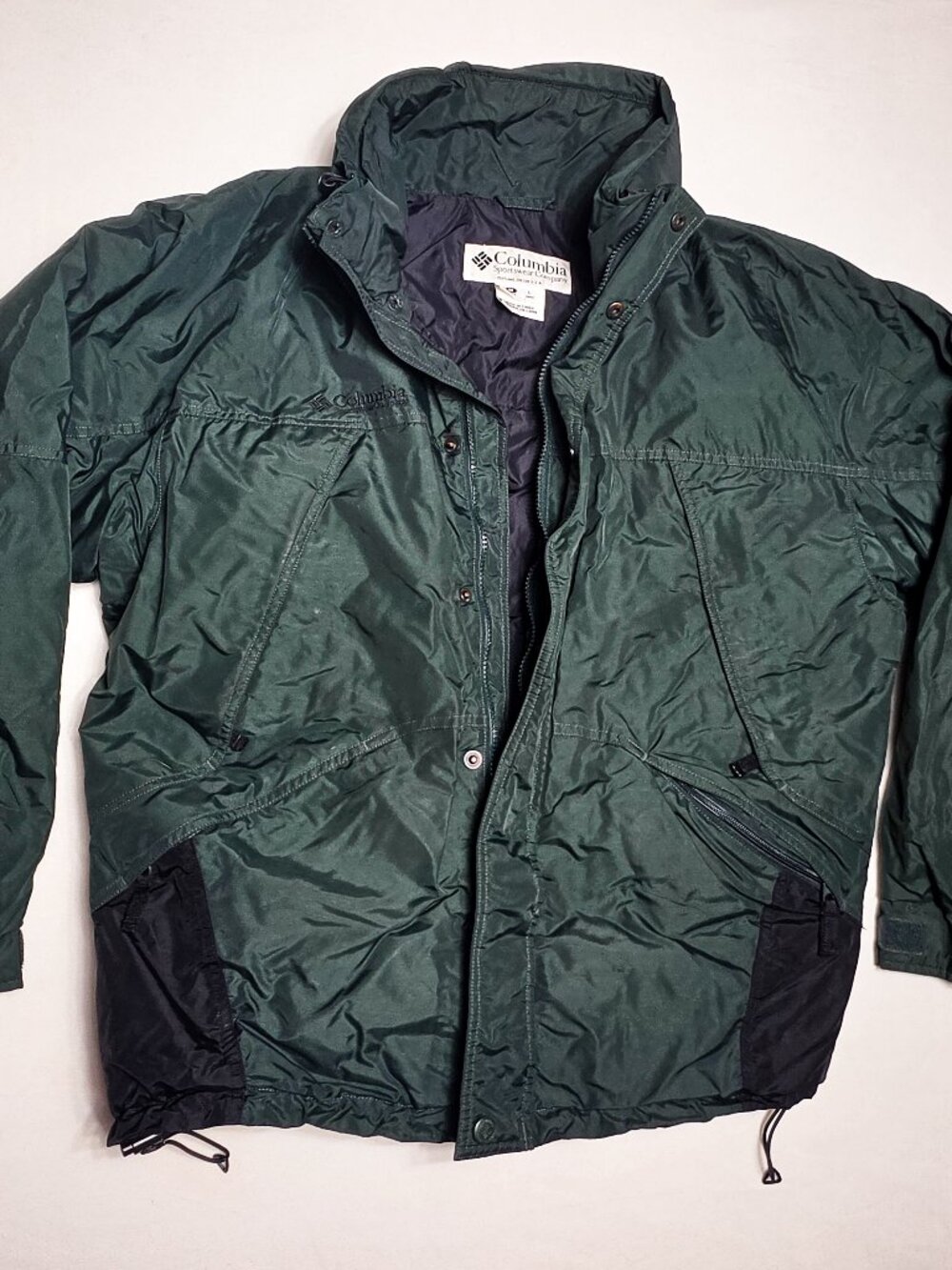 Vintage columbia sportswear jacket mens LARGE green iridescent gorpcore 90s